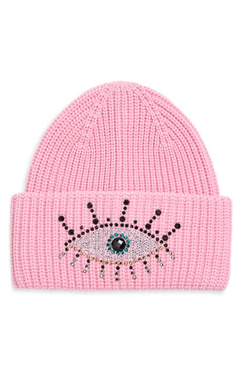 Beaded Evil Eye Beanie