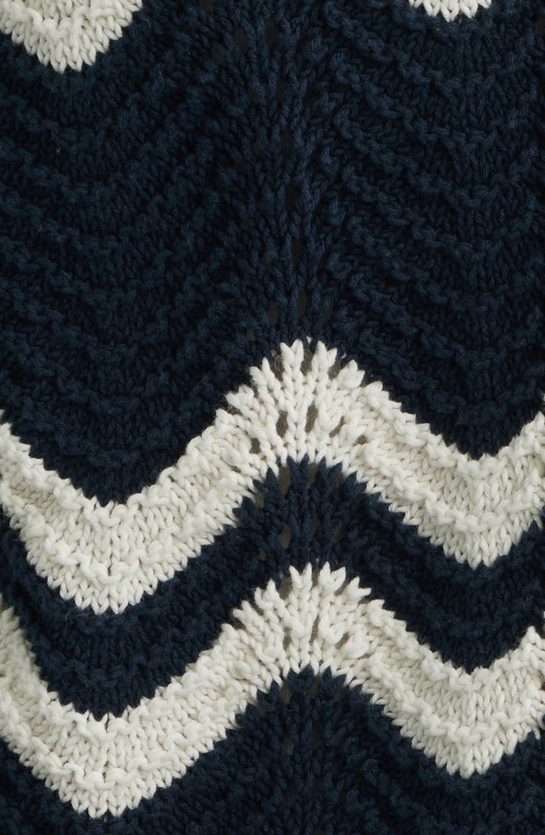 Madewell Kassa Wavy-Knit Cardigan, Alternate, color, Navy And Ivory Wavy Stripe