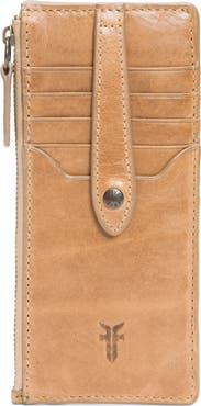 Frye Slim Leather Snap Card Wallet