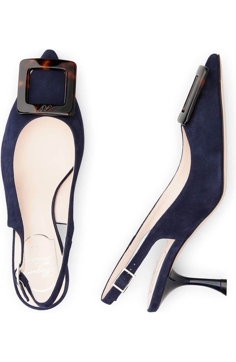 Roger Vivier Viv' in the City Tortoise Buckle Slingback Pump, Alternate, color, Galassia Scuro