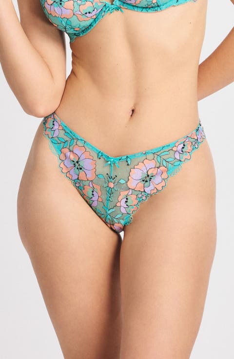 Floral Trip Lace Brazilian Panties