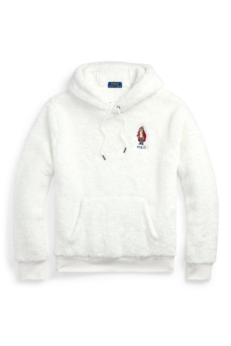 Polo Bear High Pile Fleece Hoodie, Alternate, color, F24 NEVIS HOLIDAY BEAR