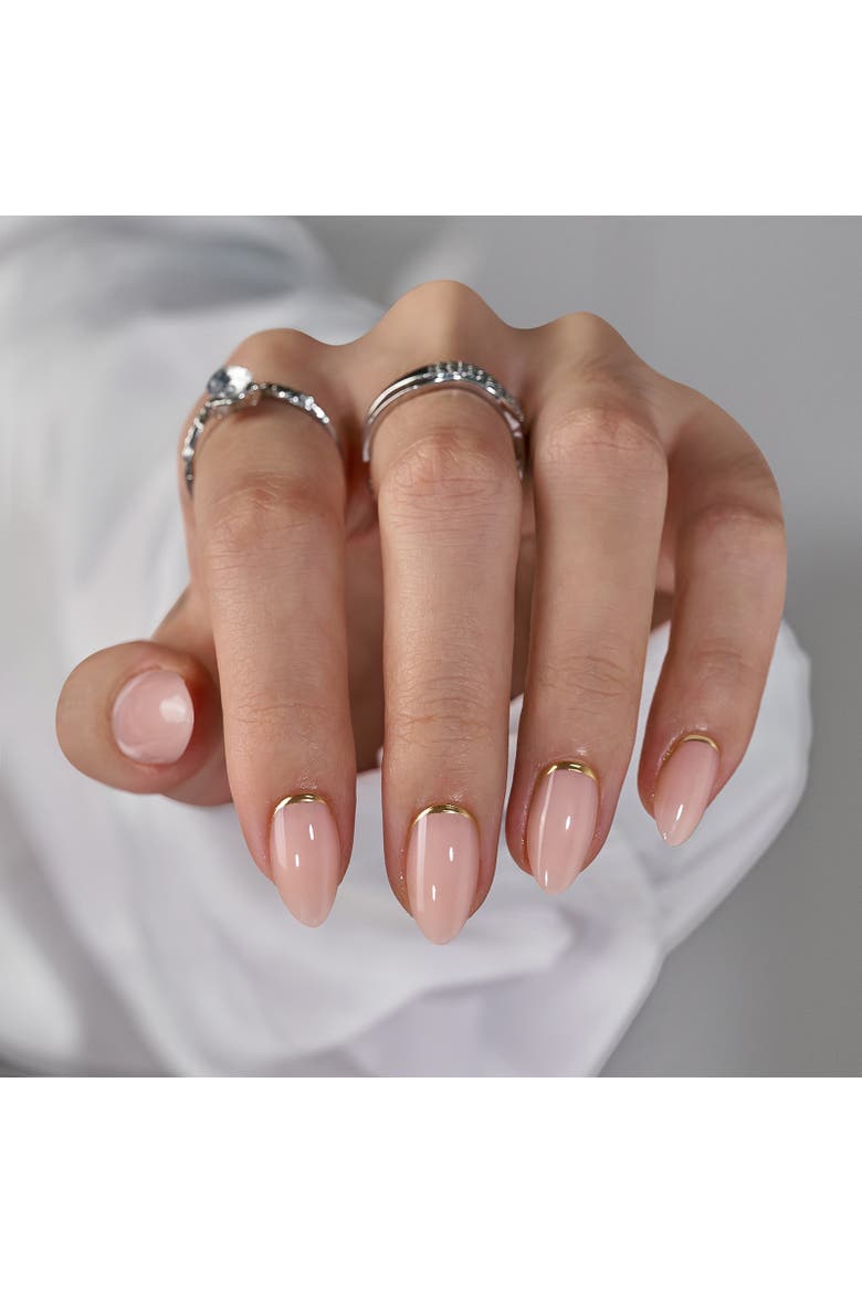 Press-on Nails Set Short Almond, Main, color, Gold End