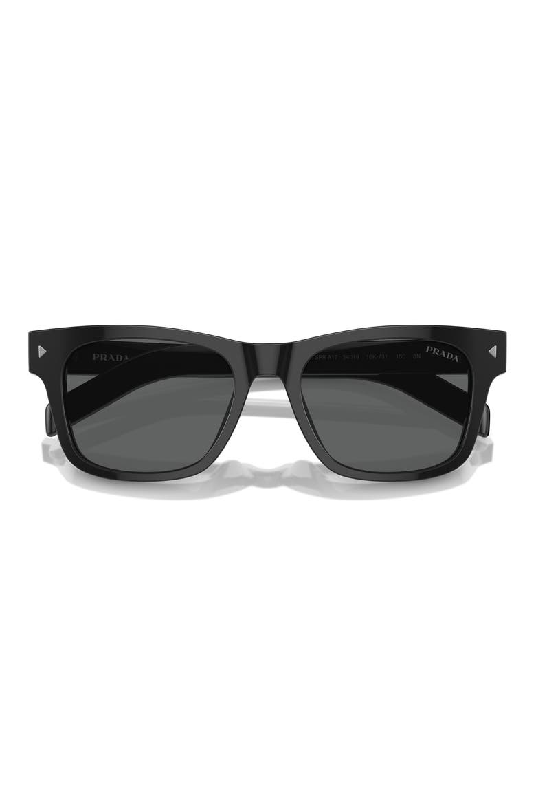 51mm Rectangular Sunglasses, Alternate, color, BLACK