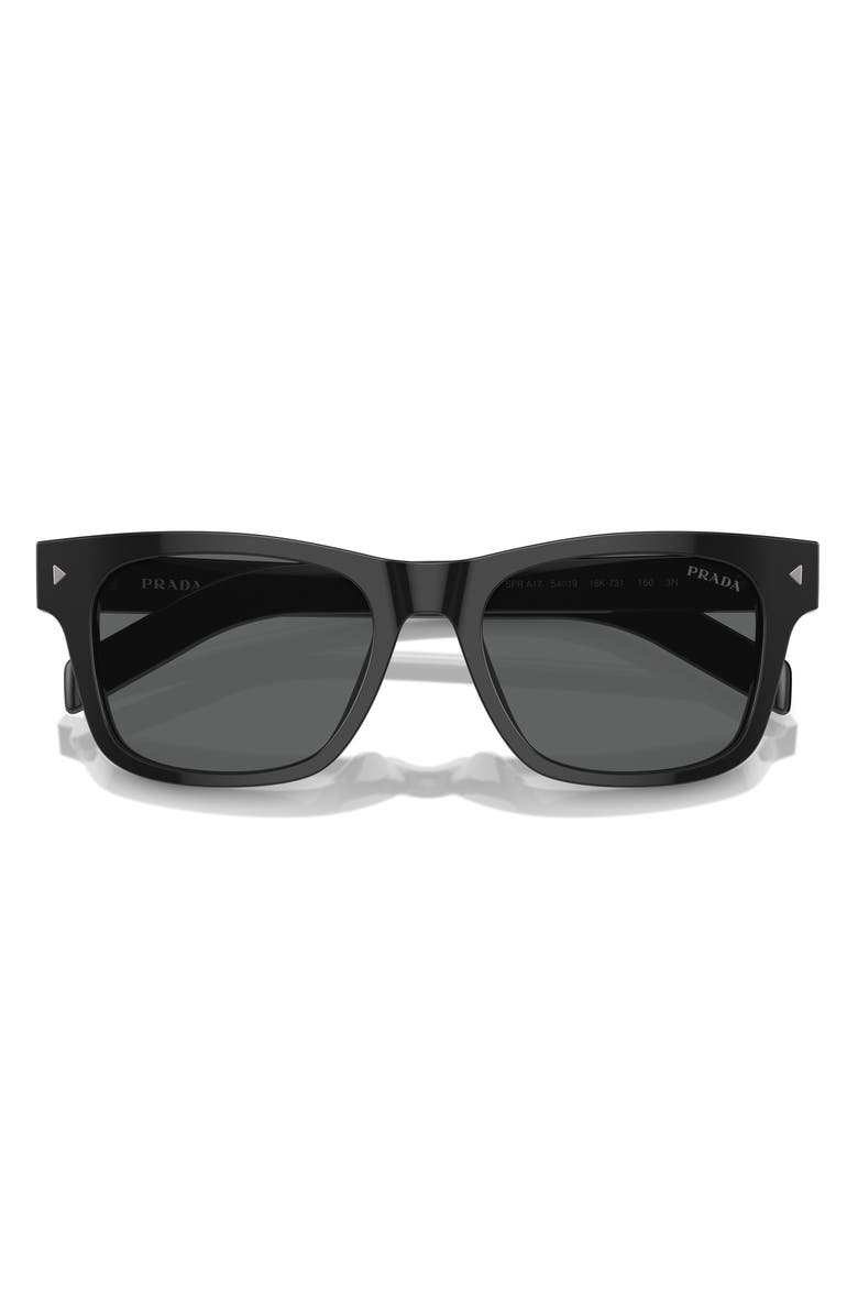 Prada 54mm Rectangular Sunglasses, Alternate, color, Black