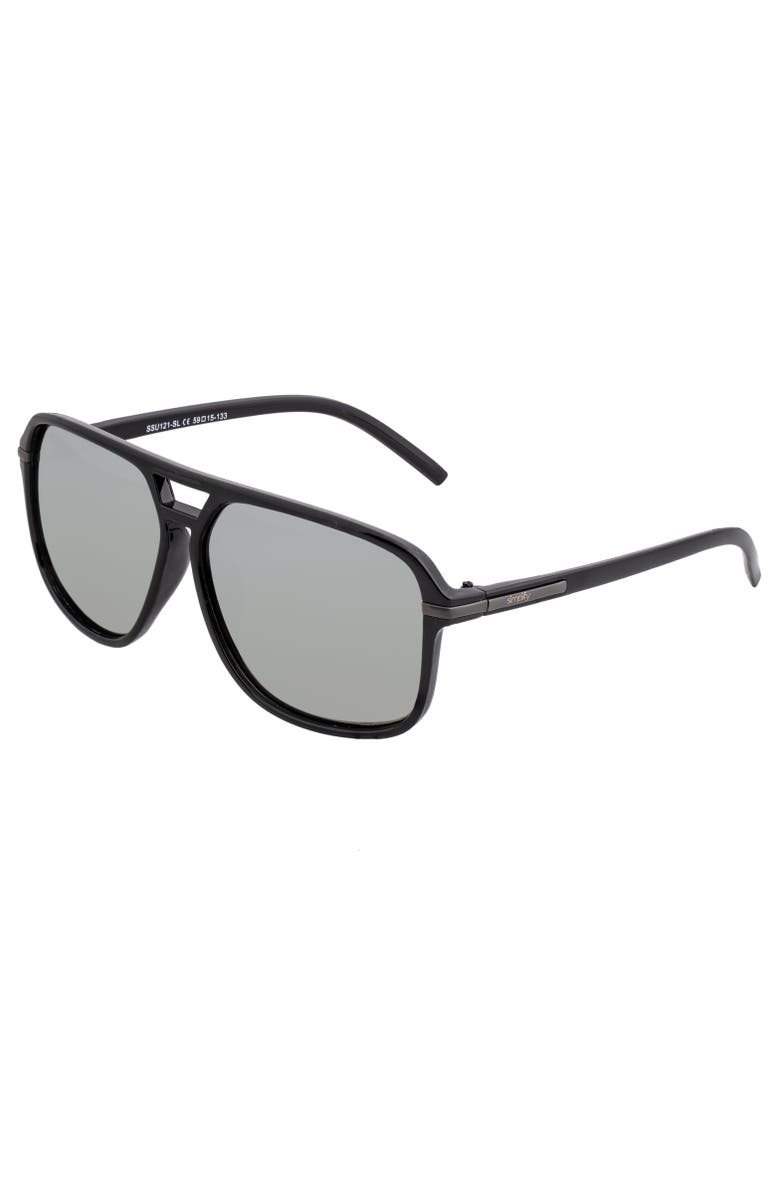 SIMPLIFY Reed Polarized Sunglasses, Main, color, Black/Silver