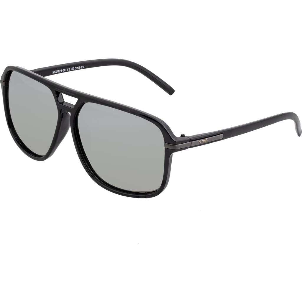 Simplify Reed Polarized Sunglasses In Black/silver