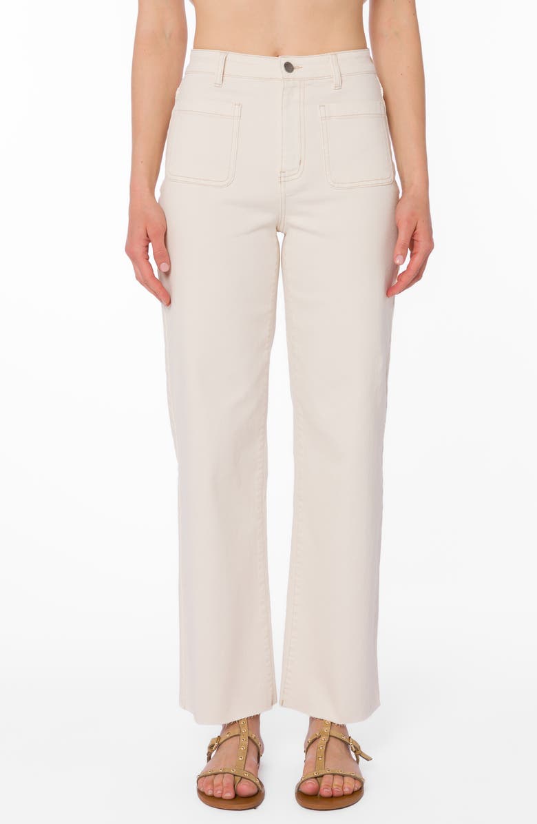 VELVET HEART Kera High Waist Wide Leg Jeans, Main, color, Ecru