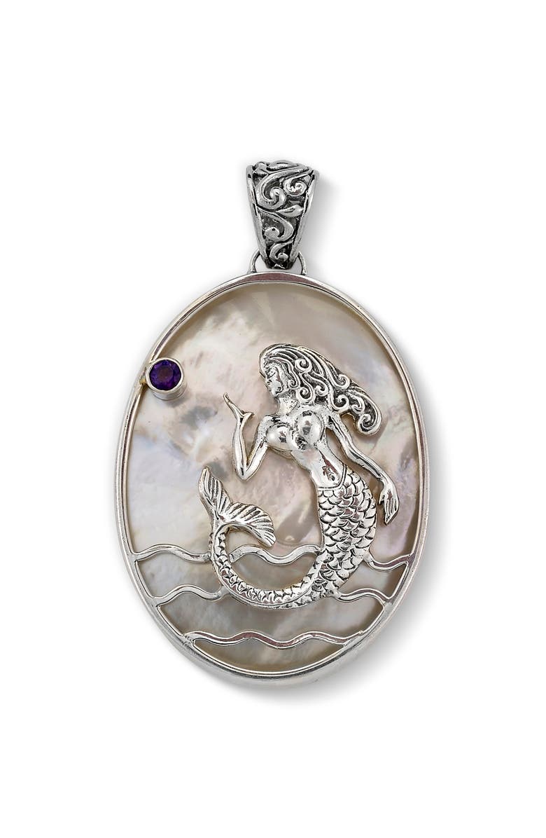 SAMUEL B. Oval Mermaid Pendant, Alternate, color, Mop Multi Color