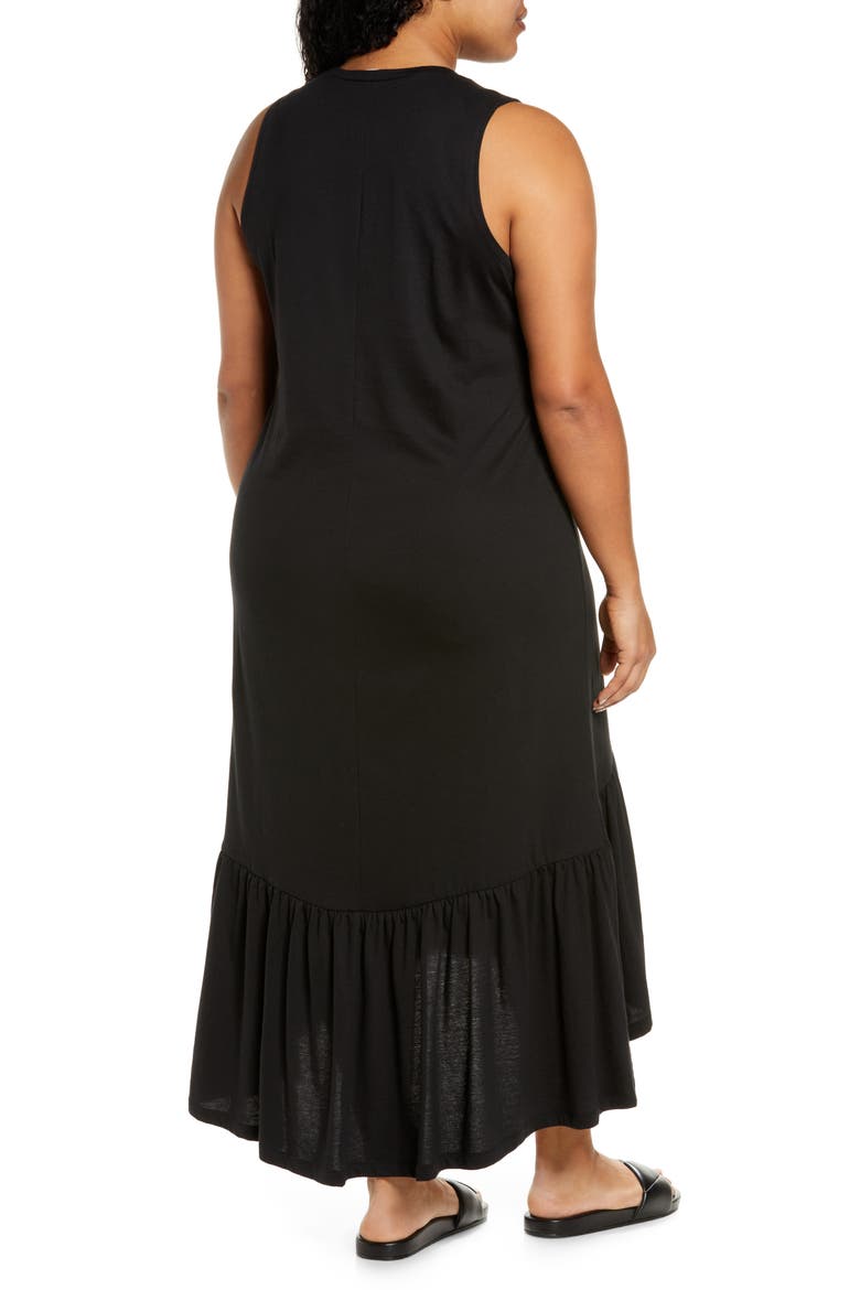 Sleeveless High-Low Dress, Alternate, color, BLACK