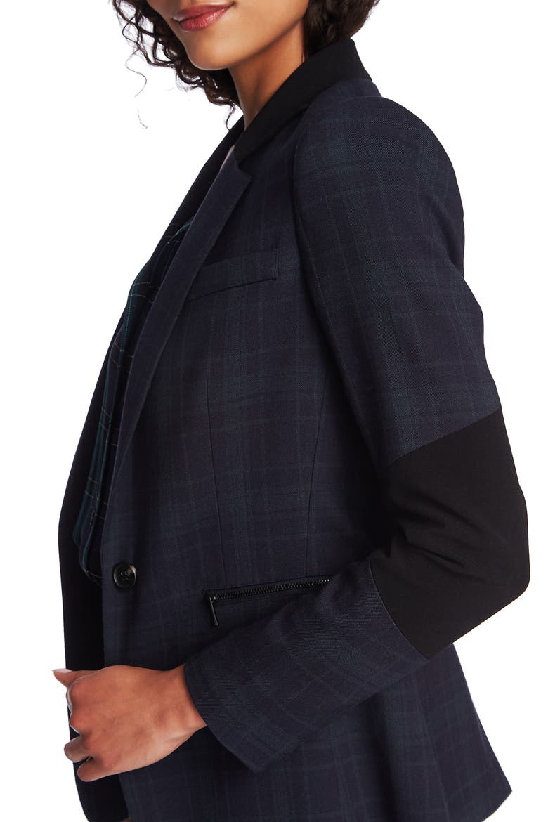 Wild One Contrast Panel Plaid Blazer, Alternate, color, BLUE NIGHT
