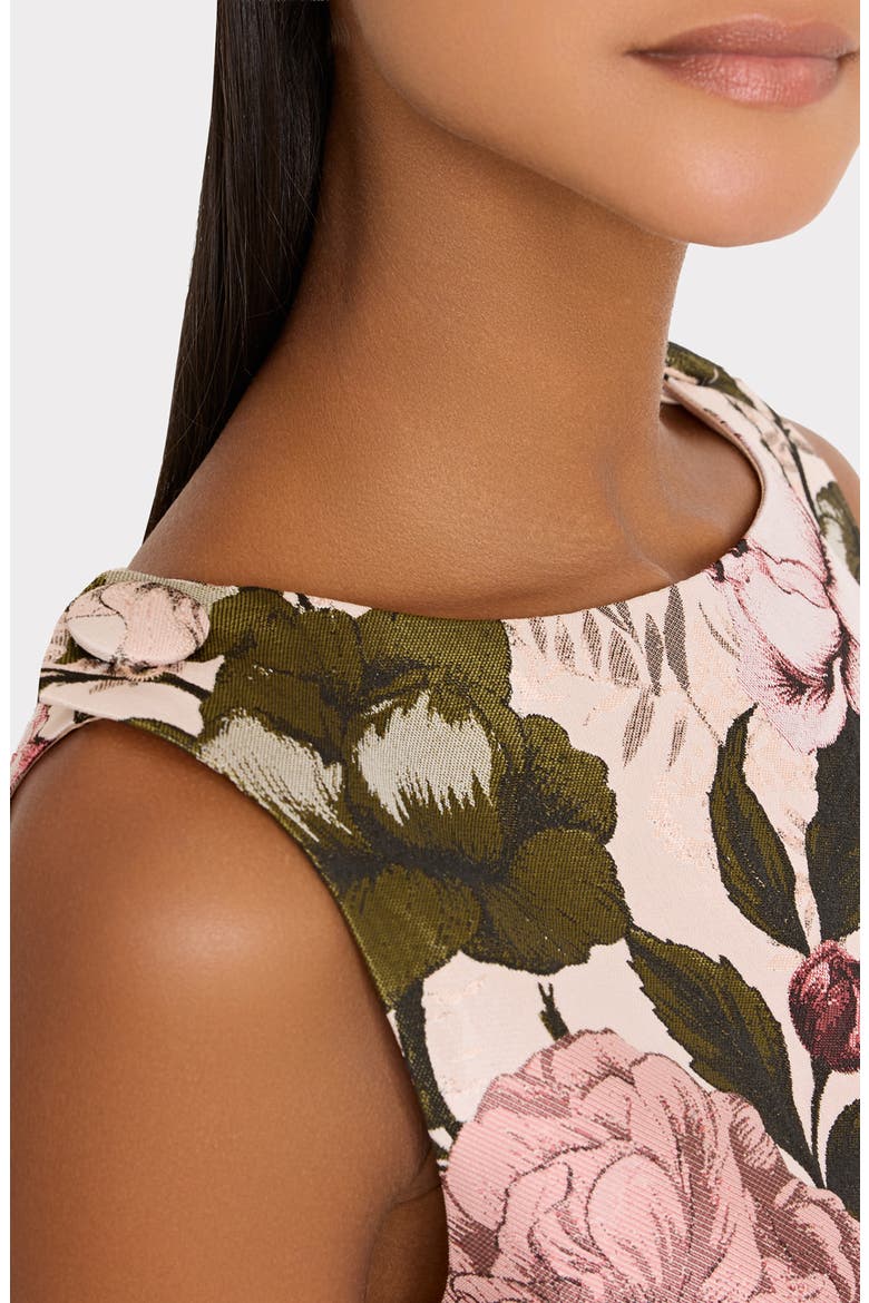 Lane Floral Sleeveless Jacquard Minidress, Alternate, color, PINK/ GREEN