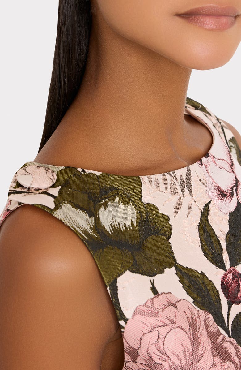 Milly Lane Floral Sleeveless Jacquard Minidress, Alternate, color, Pink/ Green