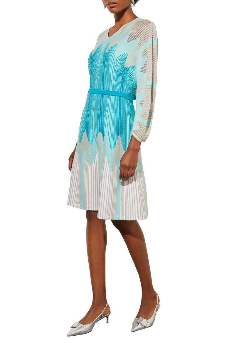 Long Sleeve Knit Minidress, Alternate, color, OCEANFRONT/BERMUDA/LIMESTONE
