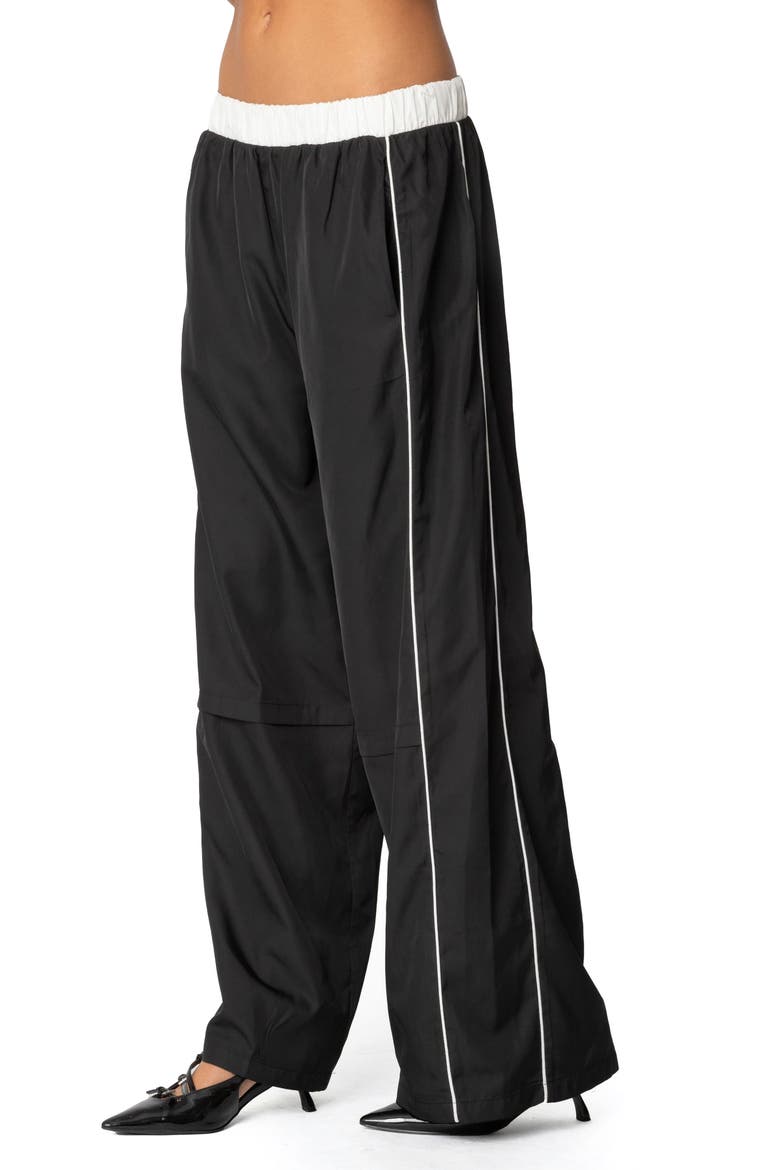 Ofir Contrast Waist Track Pants, Alternate, color, BLACK-AND-WHITE