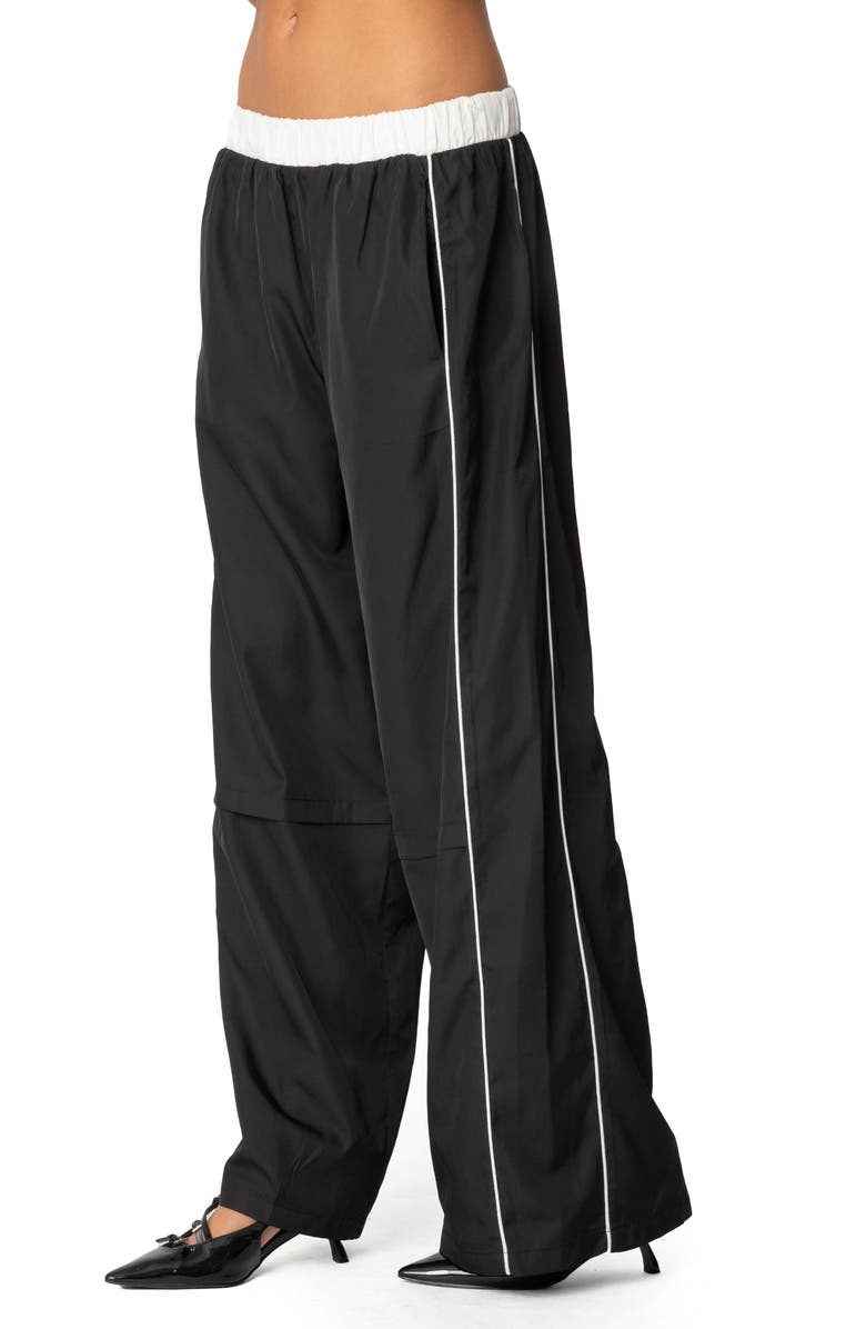 EDIKTED Ofir Contrast Waist Track Pants, Alternate, color, Black-And-White