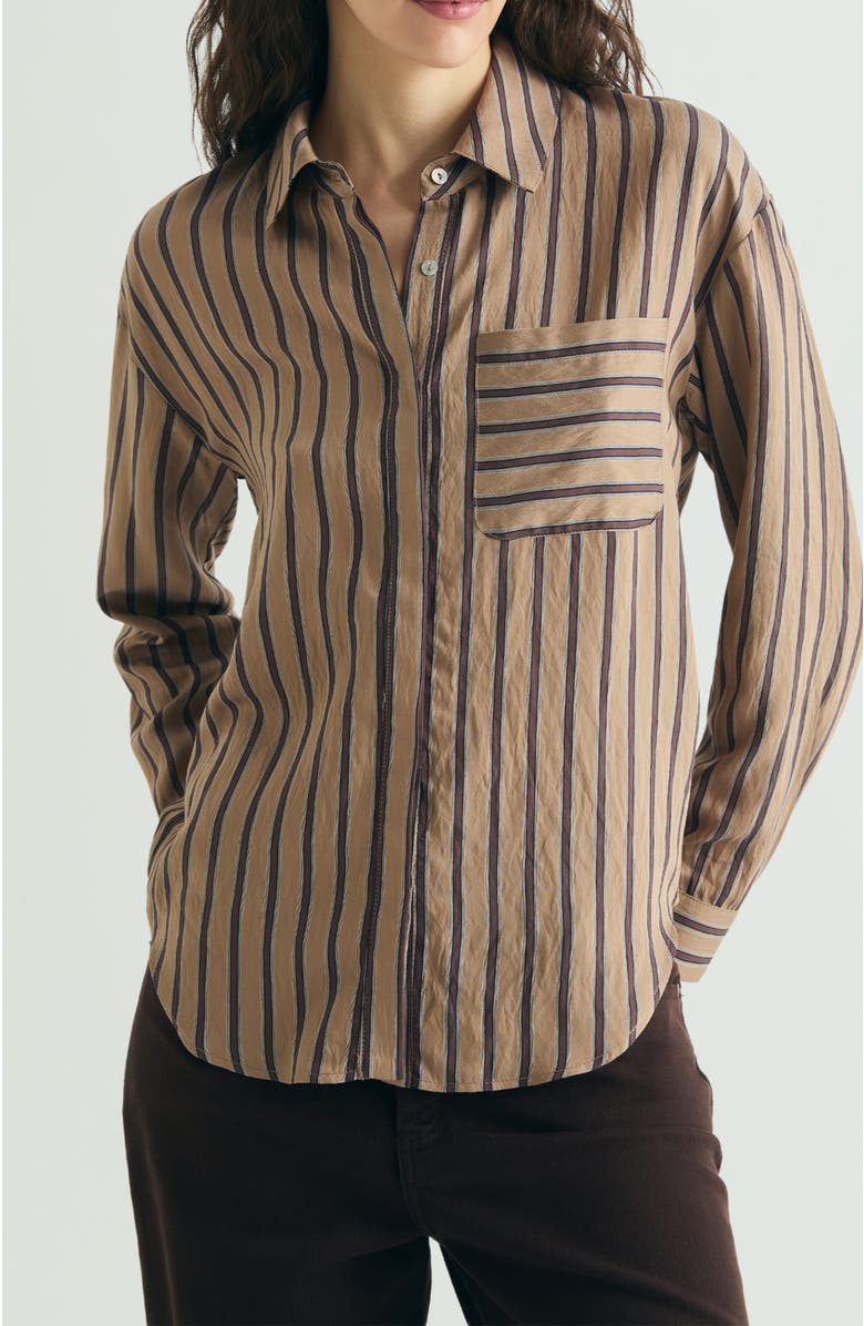 Scalpers Striped Pocket Shirt, Main, color, Brownstripes