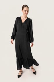 Soaked in Luxury Slioana Maxi Length V-Neck Wrap Dress