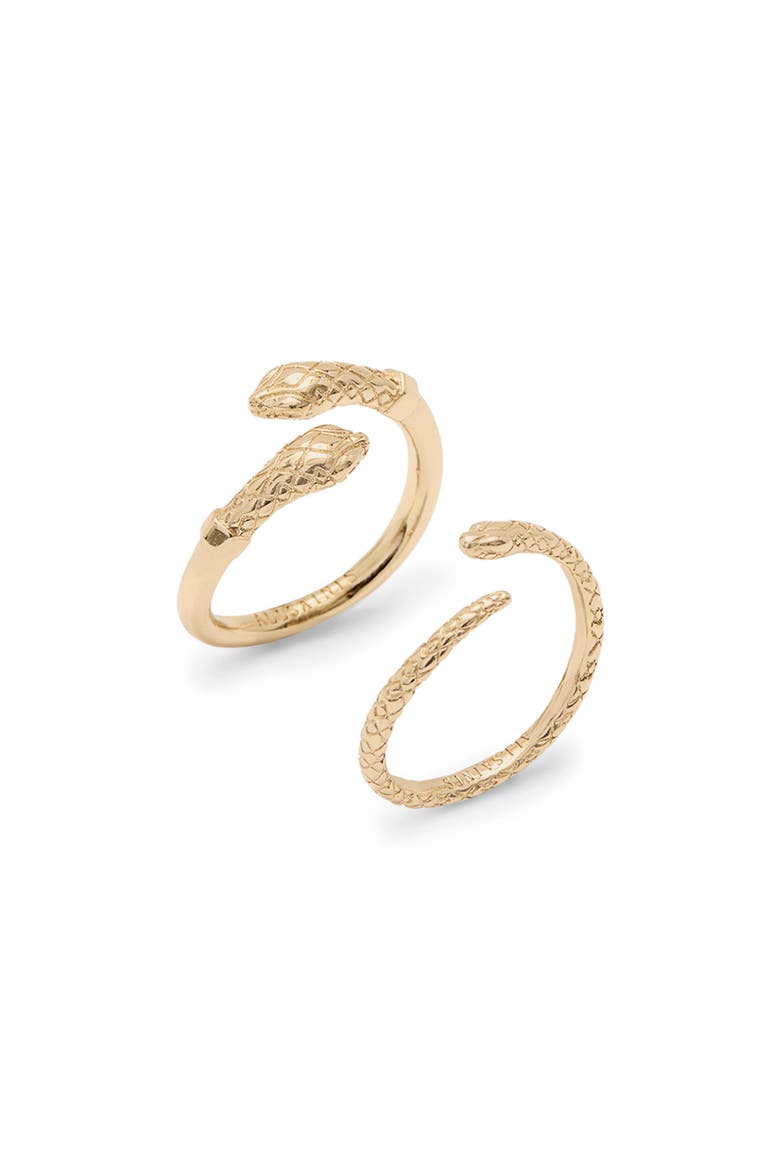 Set of 2 Serpent Rings, Main, color, WARM GOLD