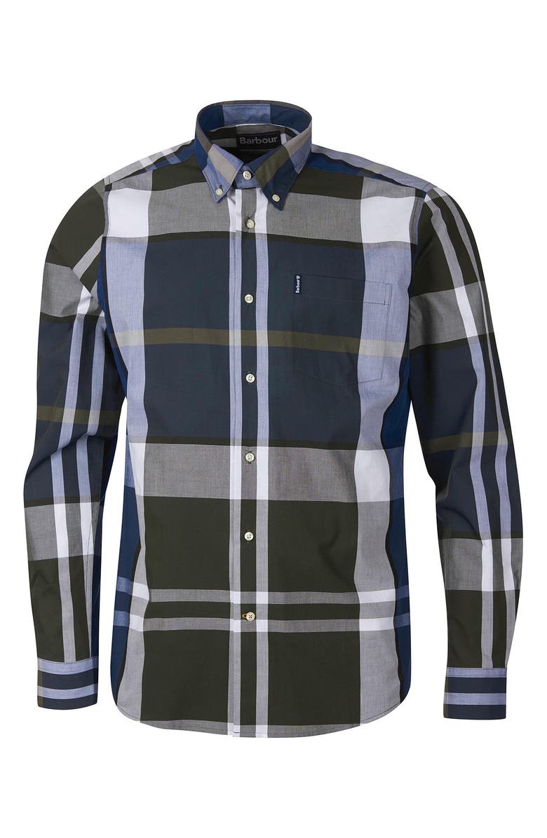 Barbour Tailored Fit Tartan Button-Down Shirt, Alternate, color,