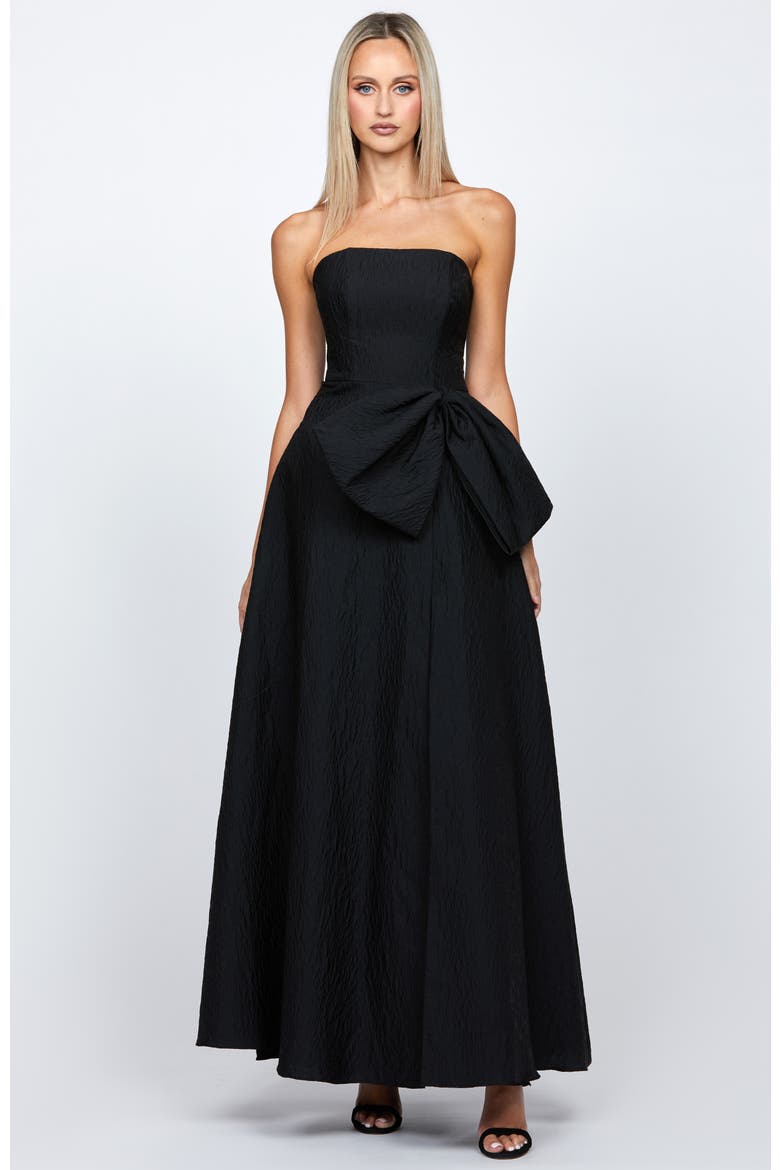 Zuzanna Strapless Bow Maxi, Main, color, BLACK