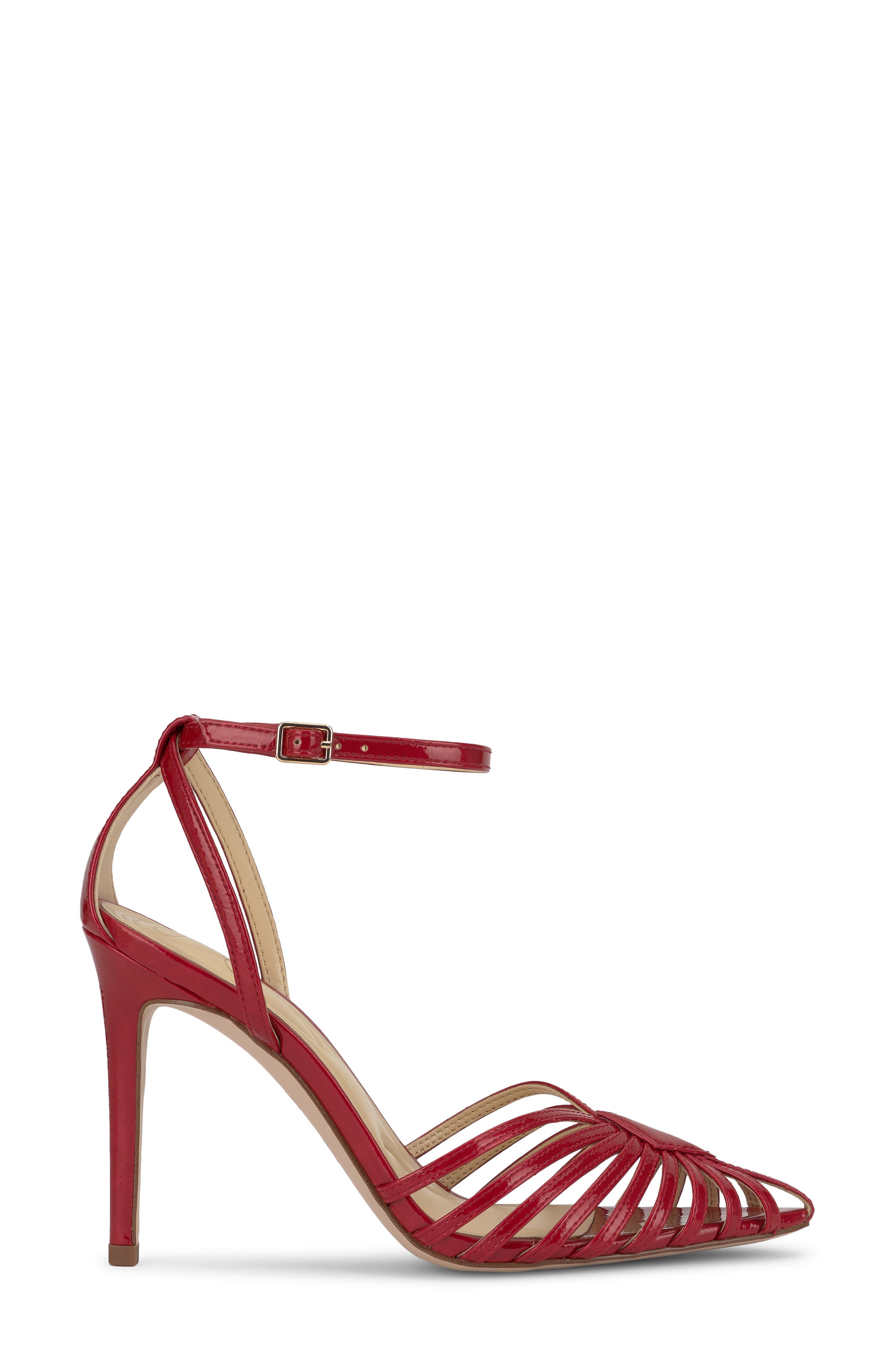 Paveri Ankle Strap Pointed Toe Pump, Alternate, color, RED MUSE