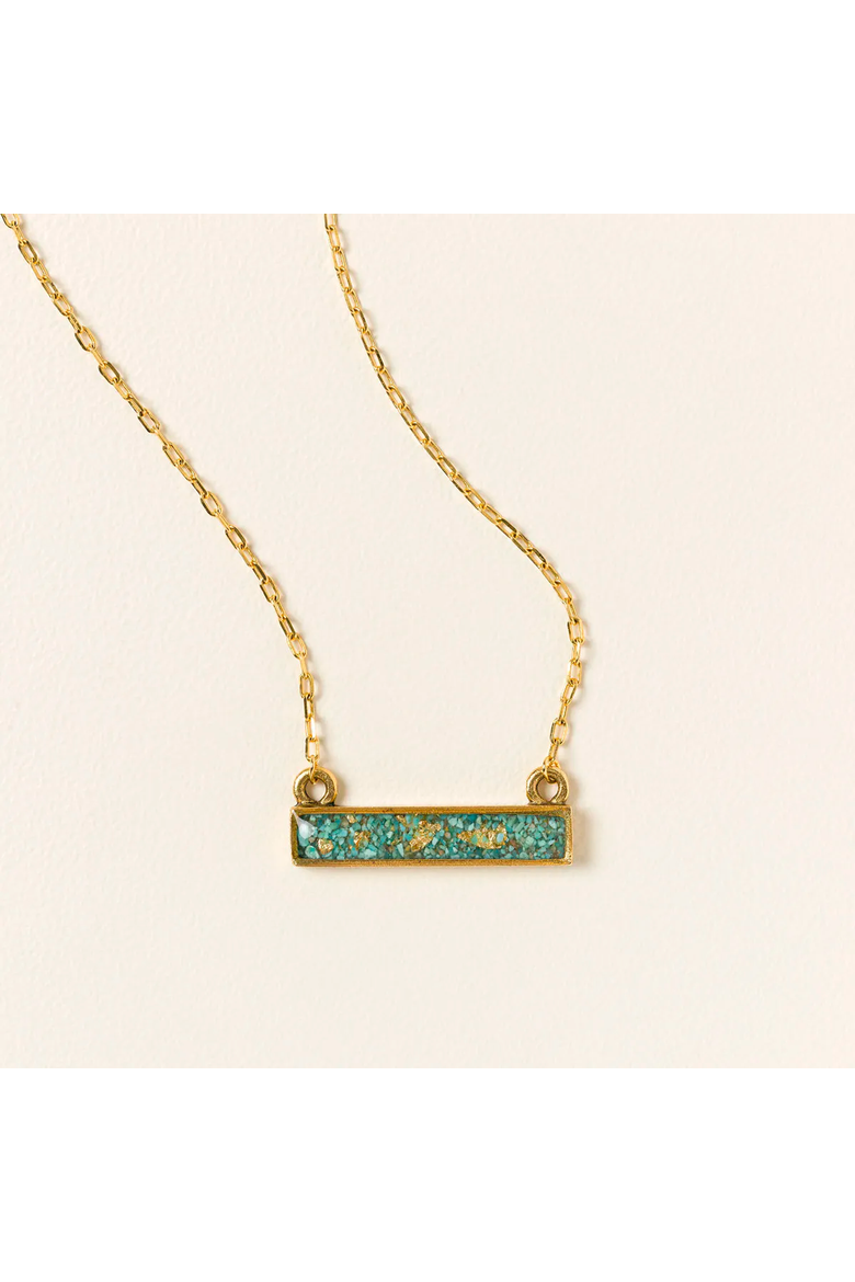 Flecks of Gold Birthstone Necklace, Alternate, color, December - Turquoise