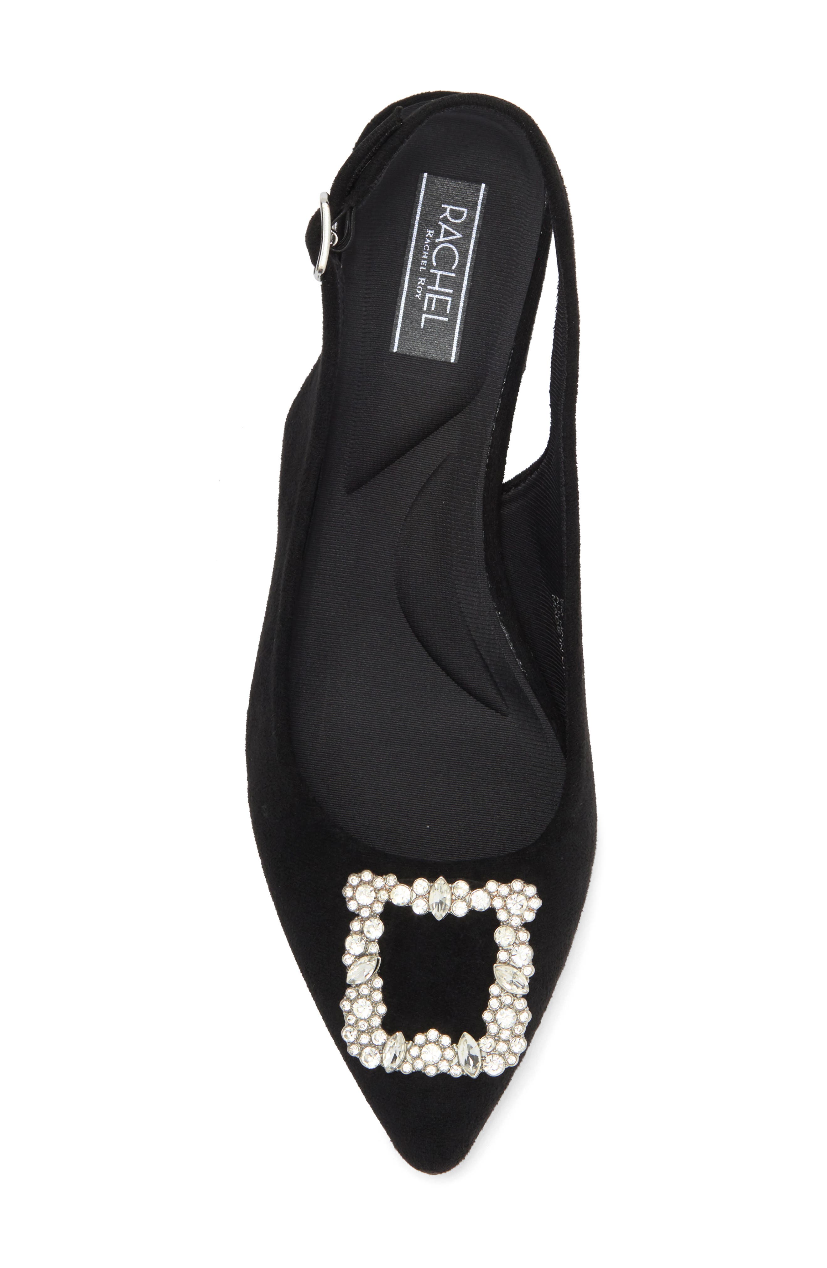 RACHEL Rachel Roy Elizabeth Crystal Buckle Slingback Flat, Alternate, color, 