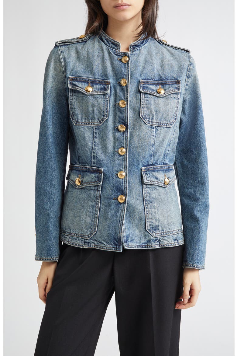 Geraldine Denim Jacket, Main, color, SIMON WASH