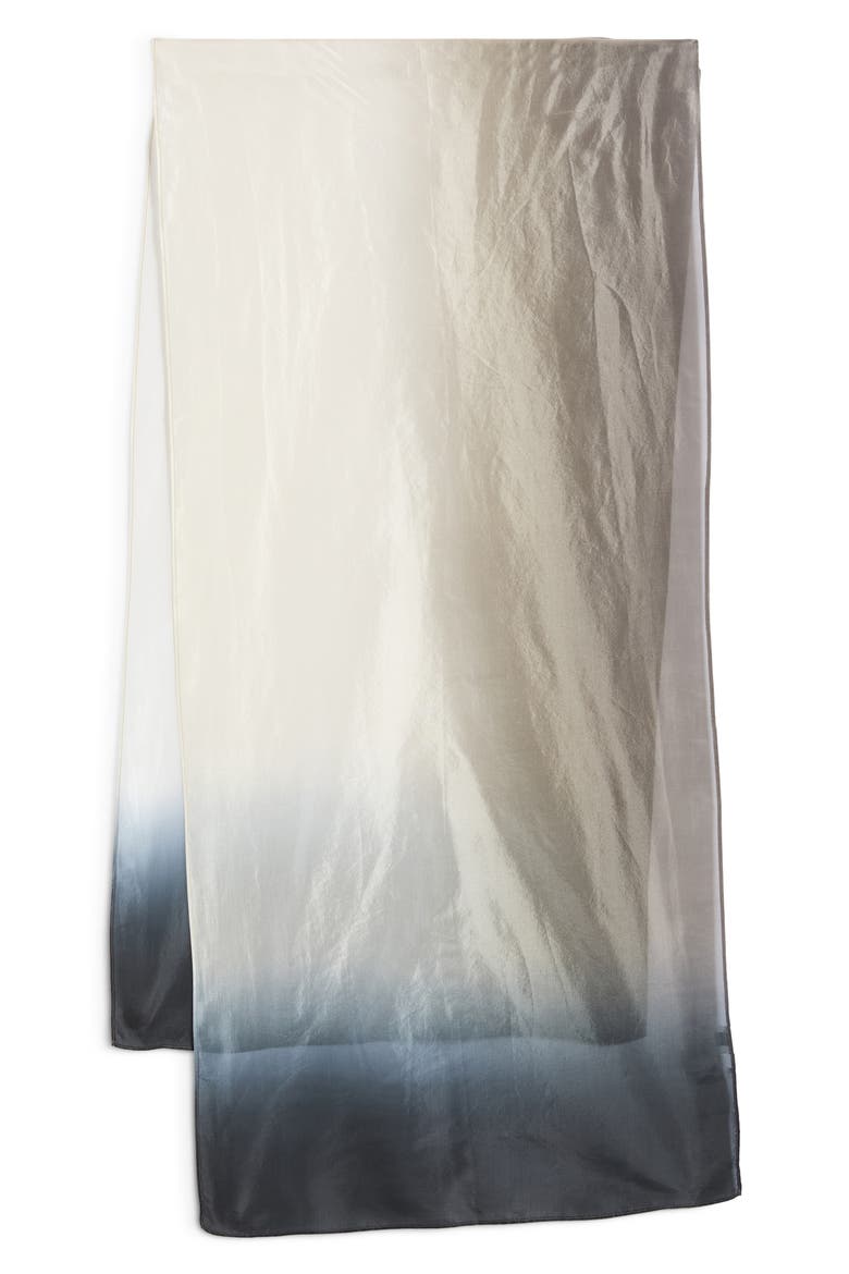Dip Dye Silk Scarf, Alternate, color, COBBLESTONE