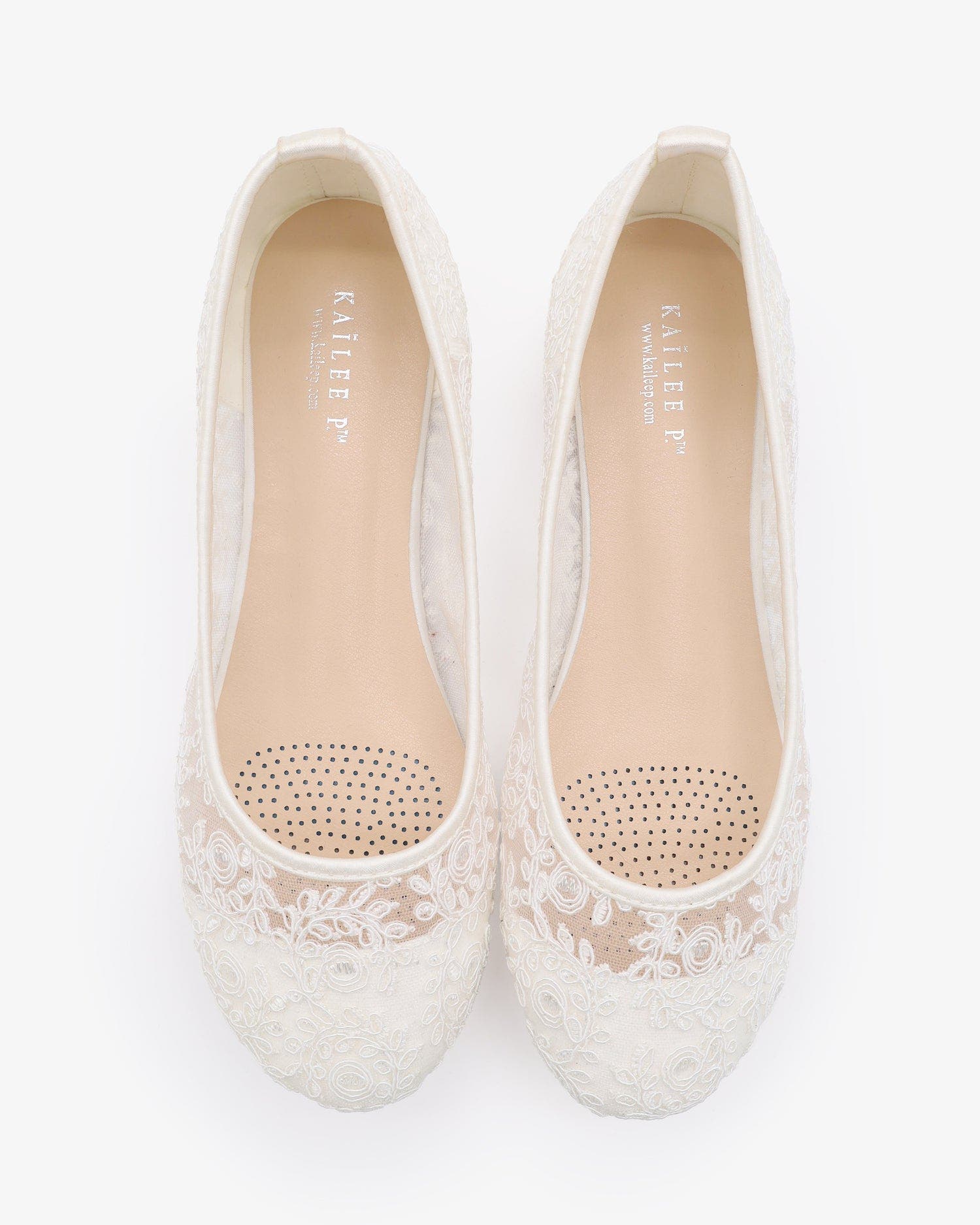 Kailee P Baba Crochet Lace Ballet Flats, Alternate, color, White