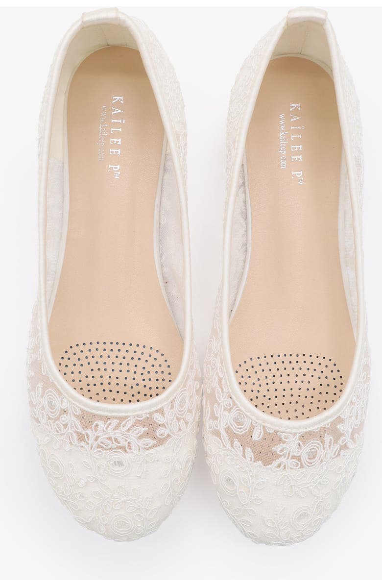 Kailee P Baba Crochet Lace Ballet Flats, Alternate, color, White
