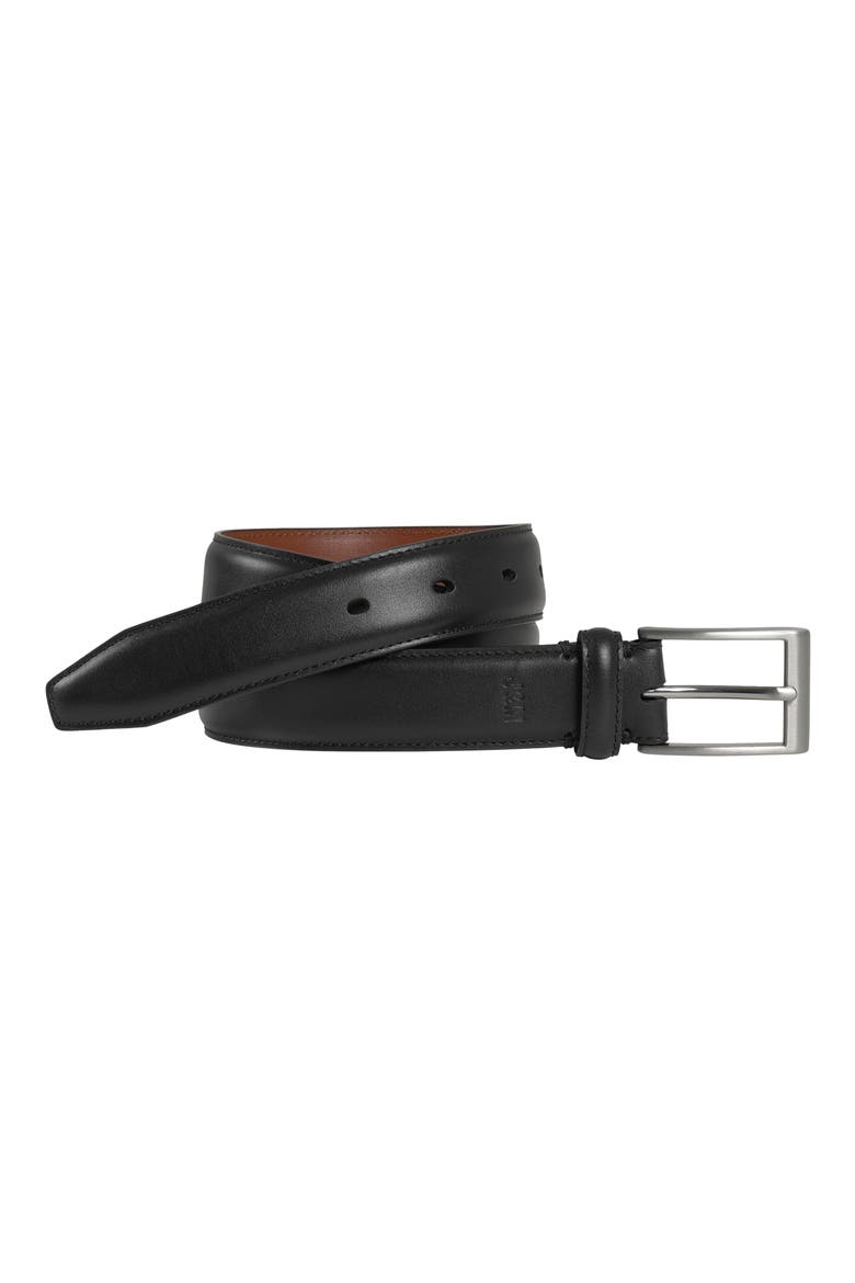 Kids' Leather Belt, Main, color, BLACK