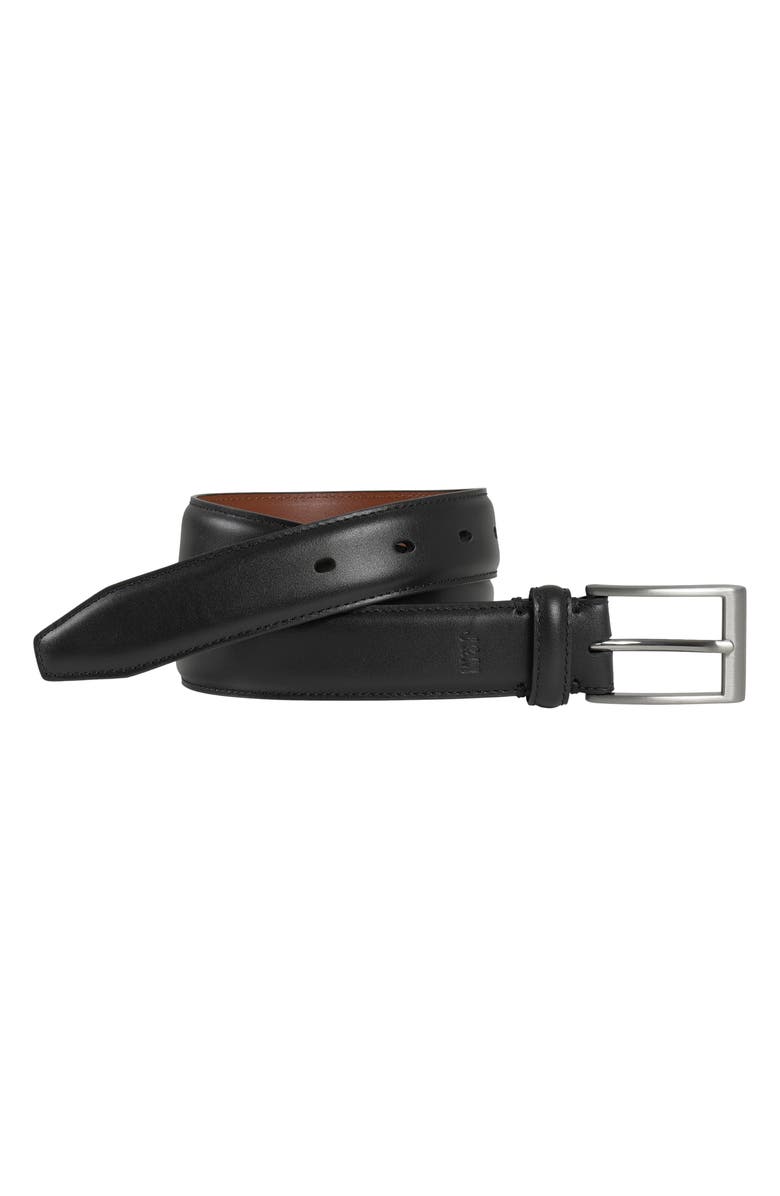 Johnston & Murphy Kids' Leather Belt, Main, color, Black