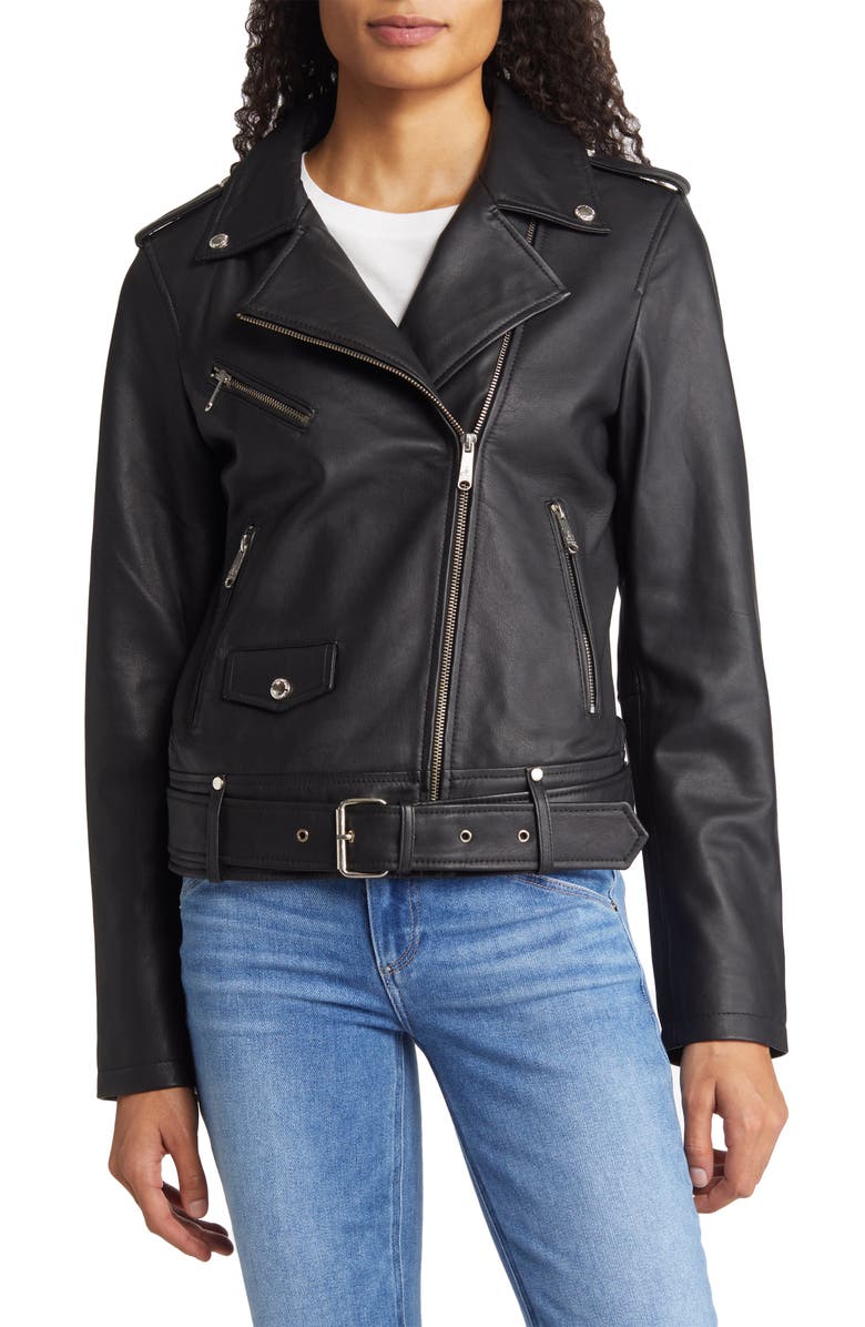 Sam Edelman Belted Moto Jacket, Alternate, color, 