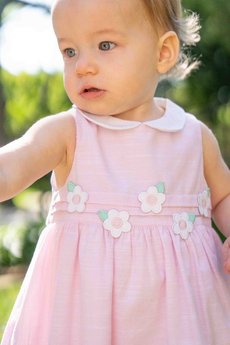 Linen-Look Dress & Bloomer With Flowers, Alternate, color, Pink