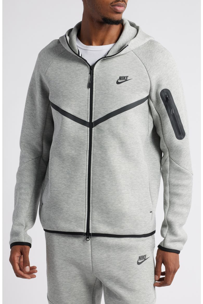 Tech Windrunner Zip Hoodie, Alternate, color, DARK GREY HEATHER/ BLACK