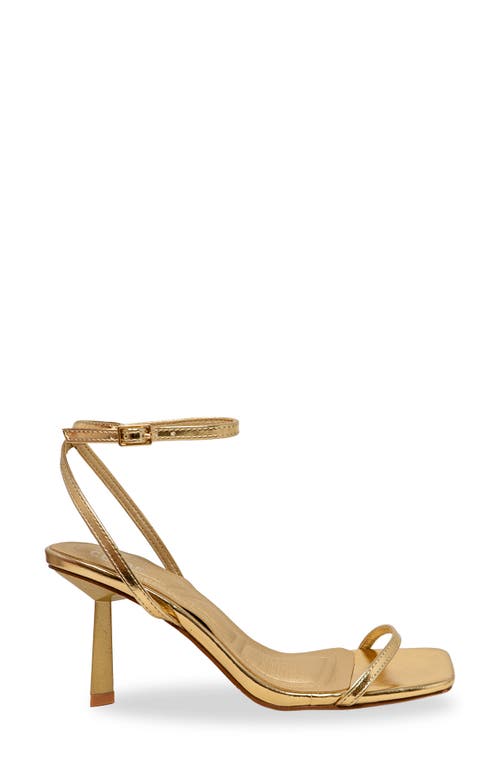 Chase & Chloe Chase And Chloe Richie Ankle Strap Sandal In Gold