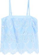 SUGARLIPS Geyser Stripe Eyelet Crop Tank