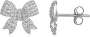 Spero London Bowtie Sterling Silver Zirconia Stud Earring