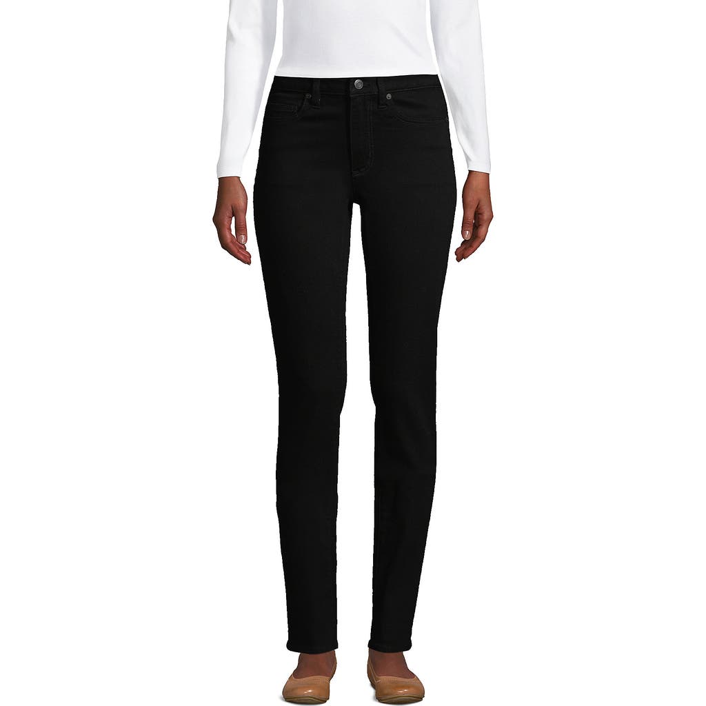 Lands' End Recover Mid Rise Straight Leg Blue Jeans In Black