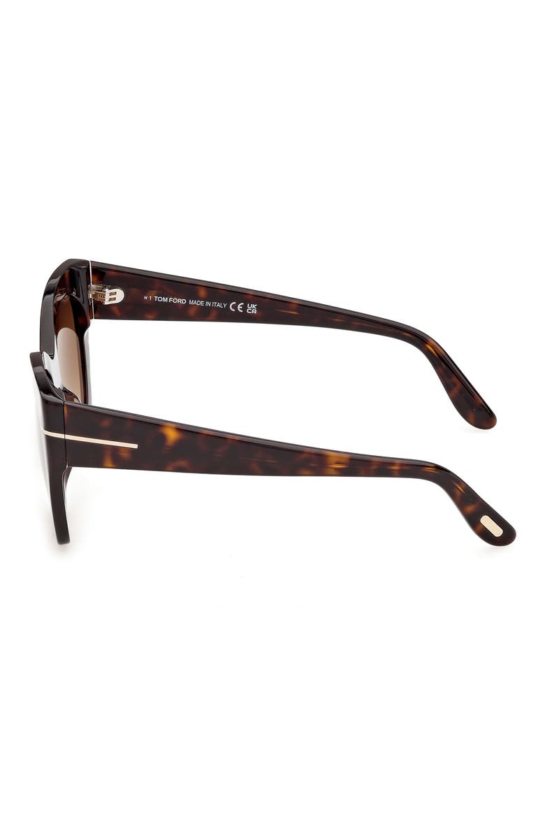 Joni 54mm Gradient Butterfly Sunglasses, Alternate, color, HAVANA / ROSE GOLD / BROWN