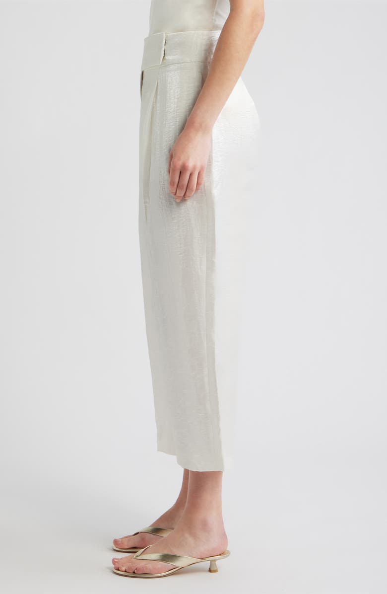 BOSS Tacres High Waist Ankle Wide Leg Pants, Alternate, color, Soft Cream