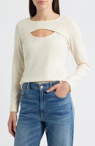CITY BLUES Cutout Rib Top