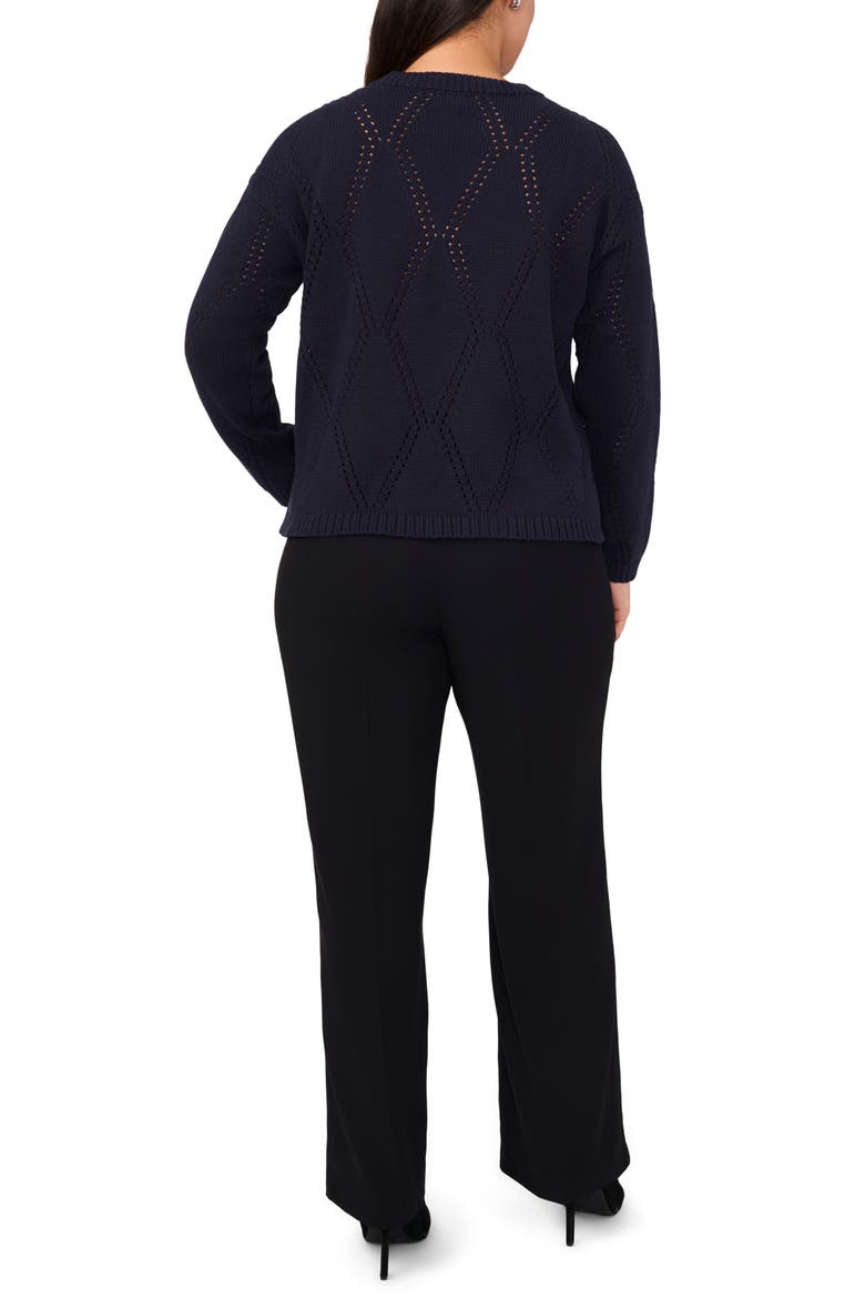 High-Low Crewneck Sweater, Alternate, color, NAVY DEPTHS