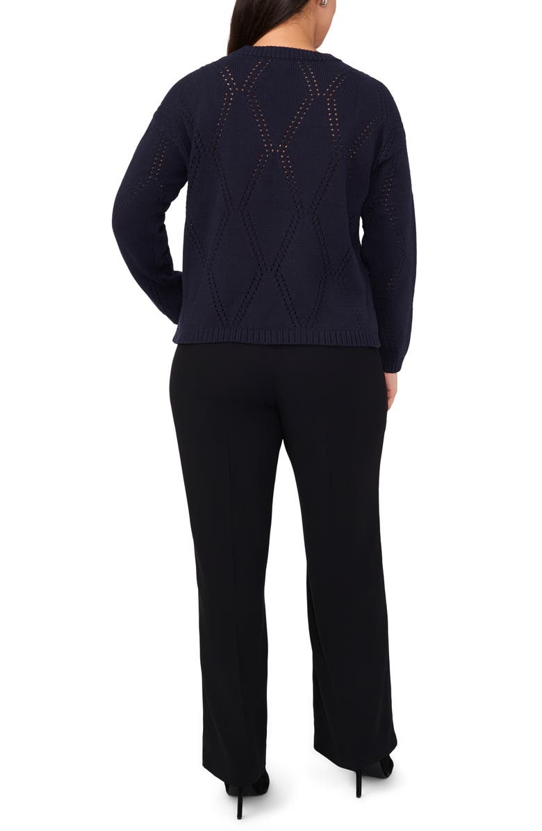 Halogen<sup>®</sup> High-Low Crewneck Sweater, Alternate, color, Navy Depths