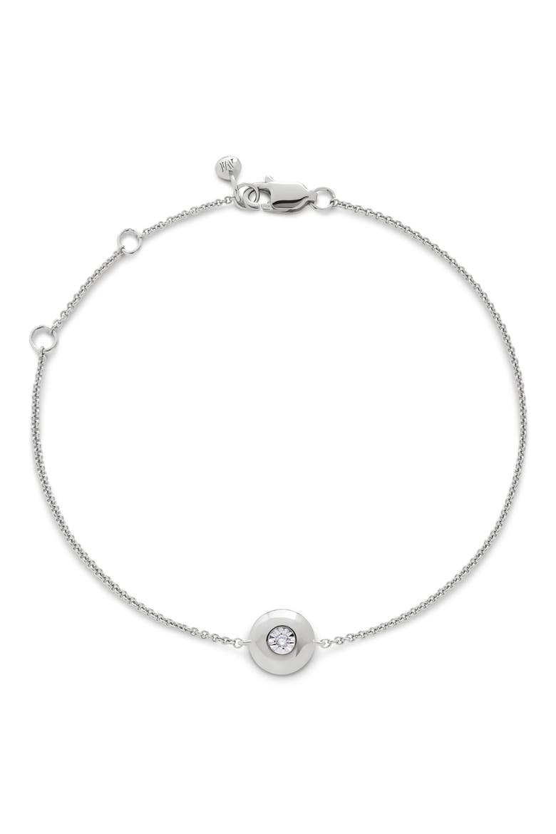 April Birthstone Chain Bracelet, Main, color, STERLING SILVER / DIAMOND