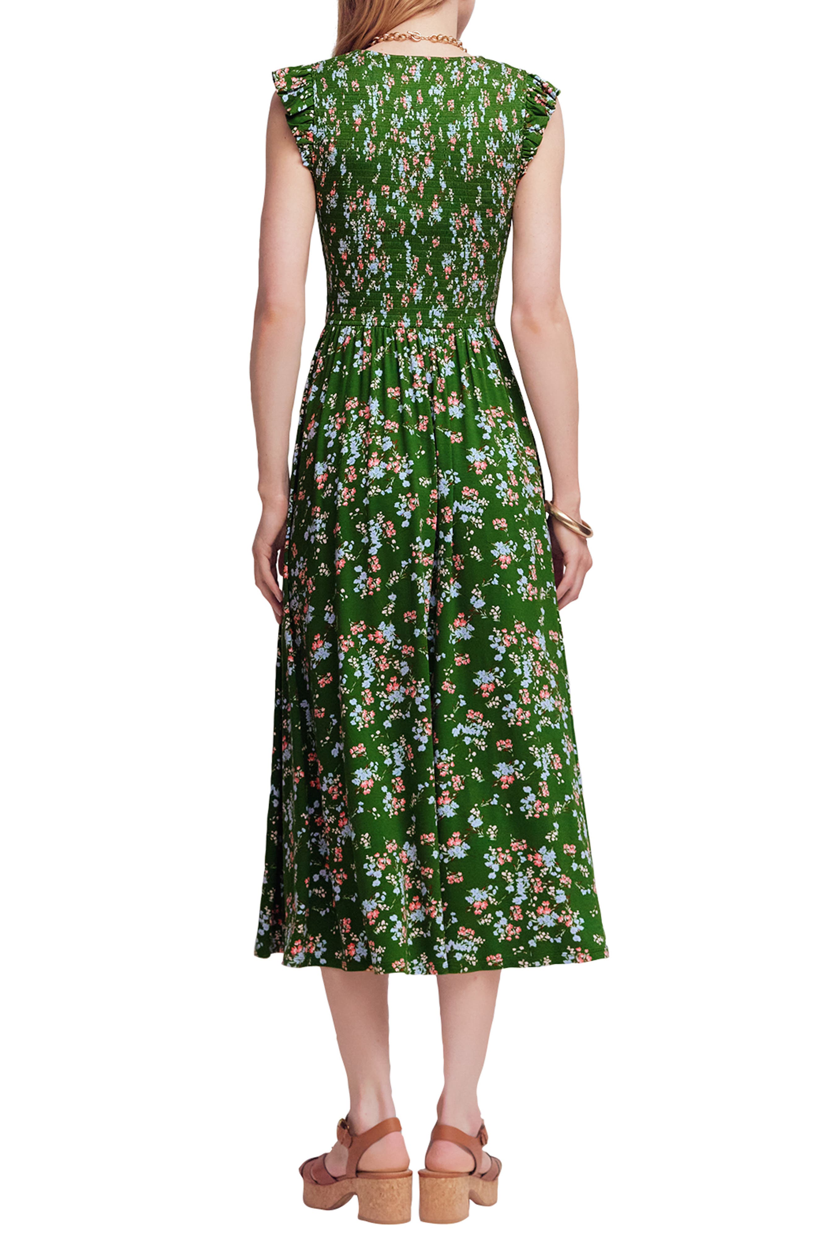 Smocked Jersey Midi Dress - image 2