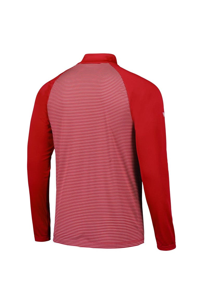 Men's Levelwear Red St. Louis Cardinals Charter Striped Raglan Quarter-Zip Top, Alternate, color, Red
