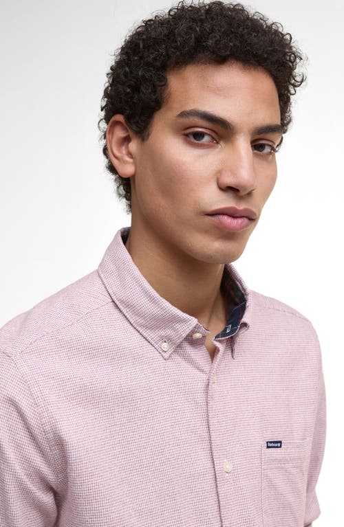 Barbour Turner Houndstooth Button-down Shirt In Pink